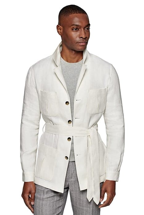 OFF WHITE BELTED SAFARI JACKET by Suitsupply