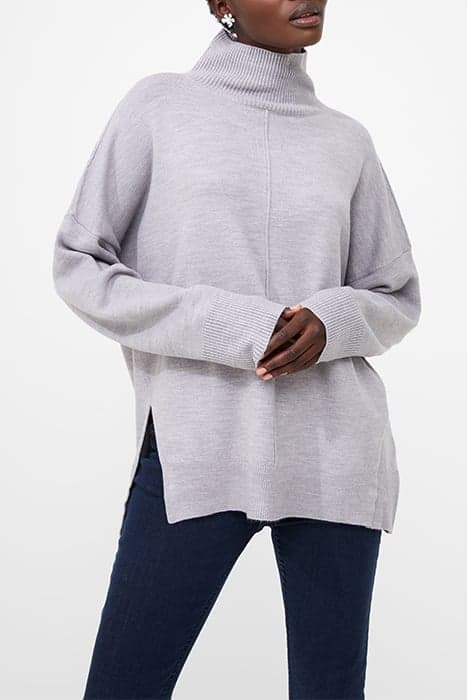 BABYSOFT RIVER HIGH NK JUMPER DOVE GREY MEL by French Connection