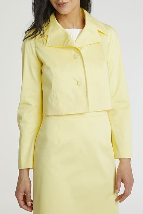 JACKET IN SATIN STRETCH COTTON LIGHT YELLOW by Paule Ka