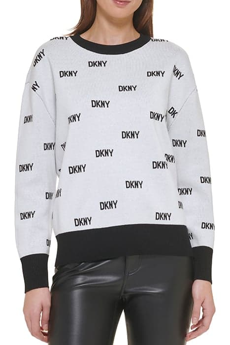 L/S CREW NECK ALLOVE IVORY/BLACK by DKNY