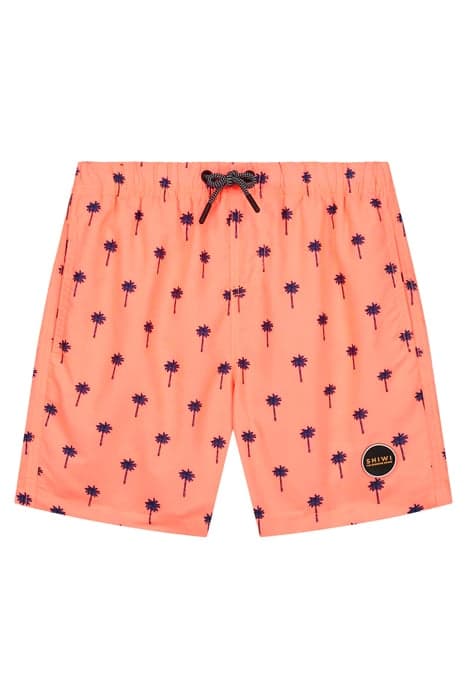 BOYS SWIMSHORT SCRATCHED SHIWI PALM NEON ORANGE NEON ORANGE by Shiwi