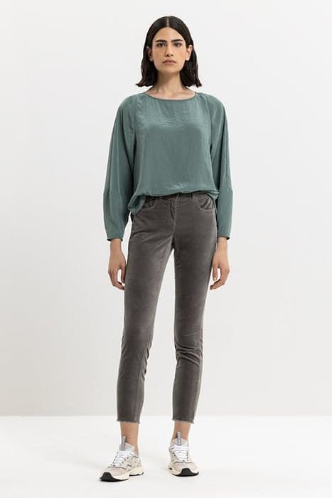 SKINNY-VELVET-DENIM GREYISH TAUPE by Luisa Cerano