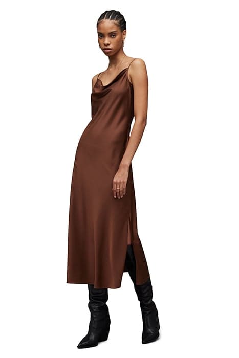 HADLEY DRESS WARM CACAO BROWN by AllSaints