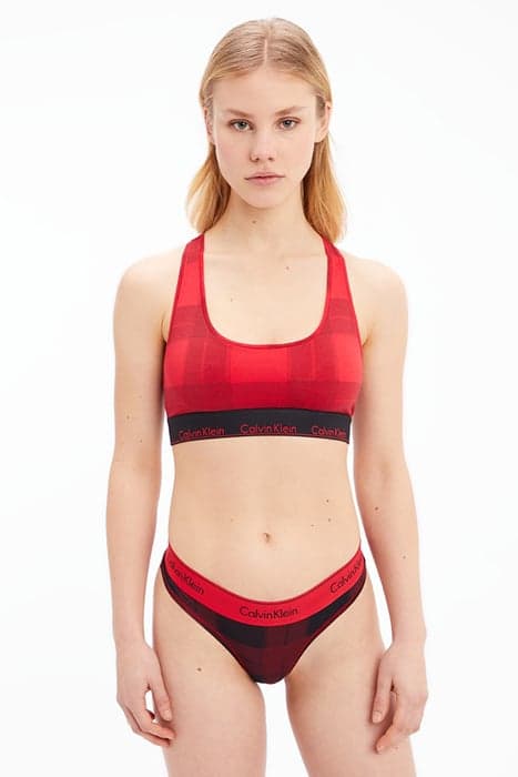 UNLINED BRALETTE TEXTURED PLAID_EXACT by Calvin Klein