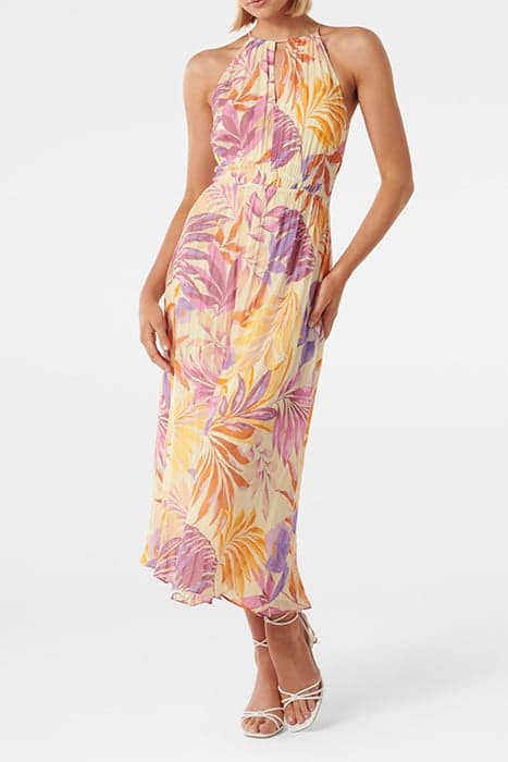 JAE HALTER MIDI DRESS LILAC MIAMI TROPICAL by Forever New