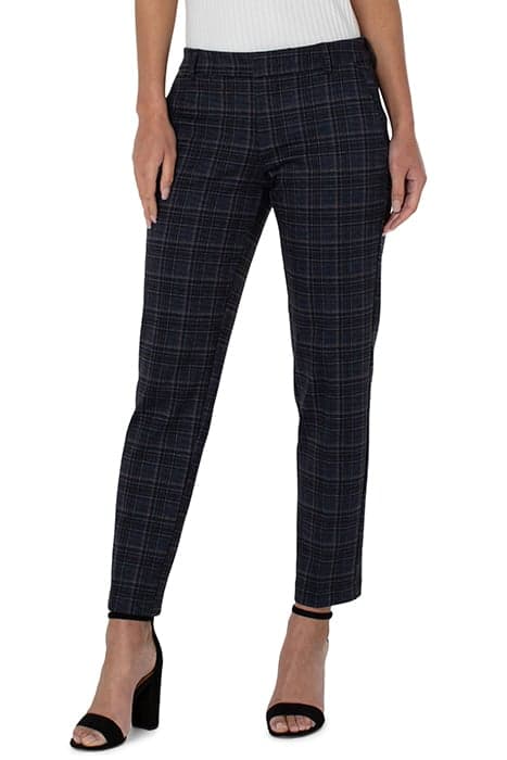 KELSEY KNIT TROUSER NAVY / GREY TARTAN PLAID by Liverpool