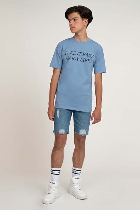 TAKE IT EASY T-SHIRT WASHED BLUE by NIK & NIK