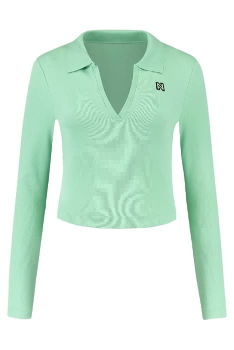 V-NECK COLLAR TOP MINT by NIKKIE