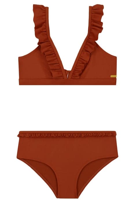 GIRLS BELLA HIPSTER BIKINI SET OCHRE BROWN by Shiwi