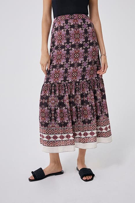 PURPLE BOHO PRINT LONG SKIRT by IKKS