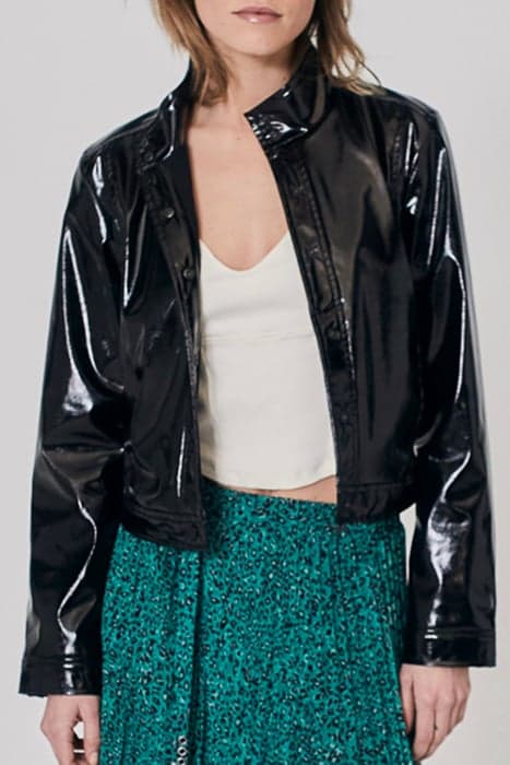 BLACK VINYL-LOOK SHORT JACKET by IKKS