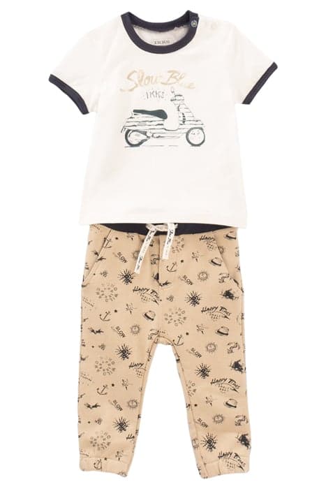 BABY BOYS' PRINT JOGGERS AND WHITE T-SHIRT OUTFIT by IKKS