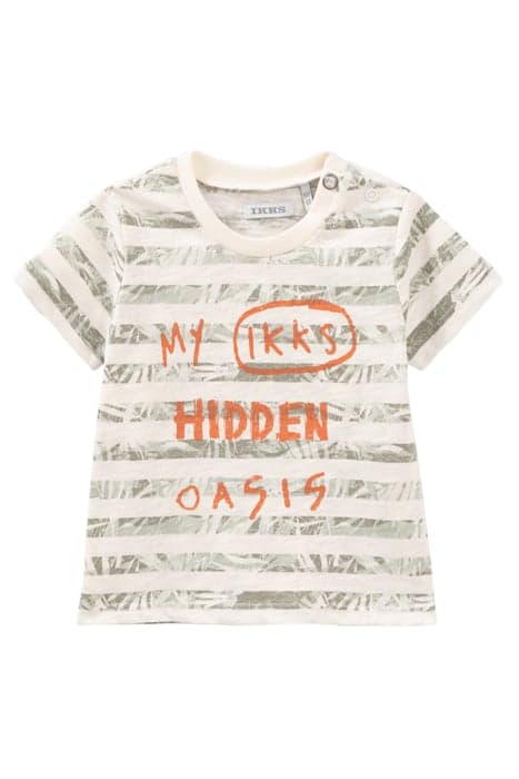 BABY BOYS’ ECRU JUNGLE STRIPE ORGANIC COTTON T-SHIRT by IKKS