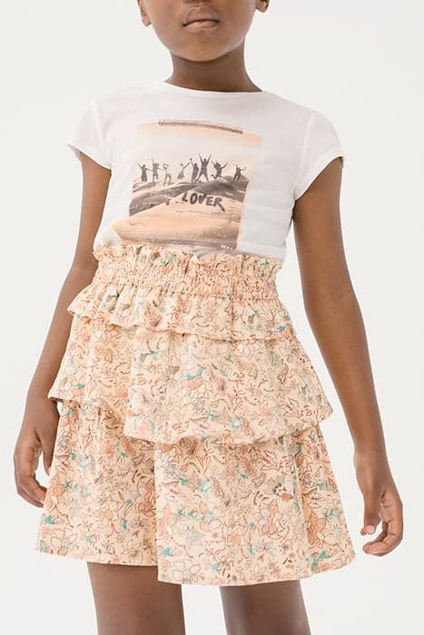 GIRLS’ PEACH FLORAL PRINT LENZING™ ECOVERO™ VISCOSE SKIRT by IKKS