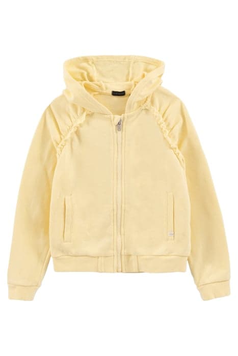 GIRLS’ YELLOW HOODED CARDIGAN WITH PRINT ON BACK by IKKS