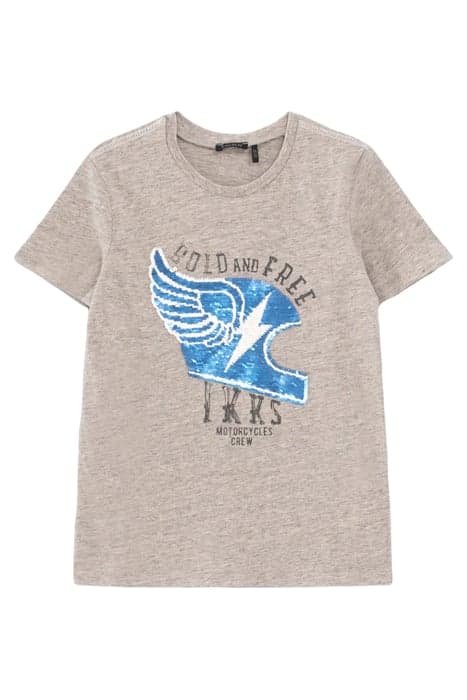 BOYS’ GREY REVERSIBLE SEQUIN WINGED HELMET T-SHIRT by IKKS