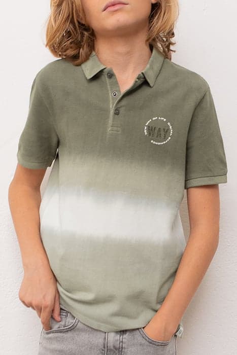 BOYS’ KHAKI PLACED DEEP-DYE LOOK POLO SHIRT by IKKS