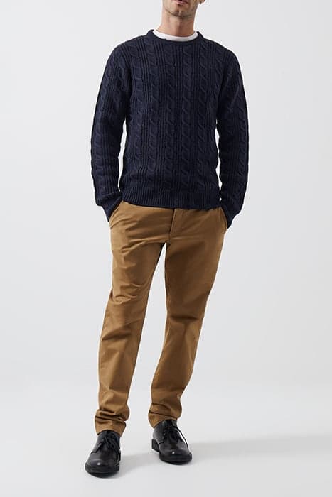 CREW NECK CABLE KNIT JUMPER DARK NAVY by French Connection