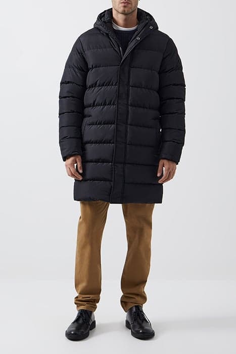 ROW HOODED PUFFER PARKA COAT BLACK by French Connection