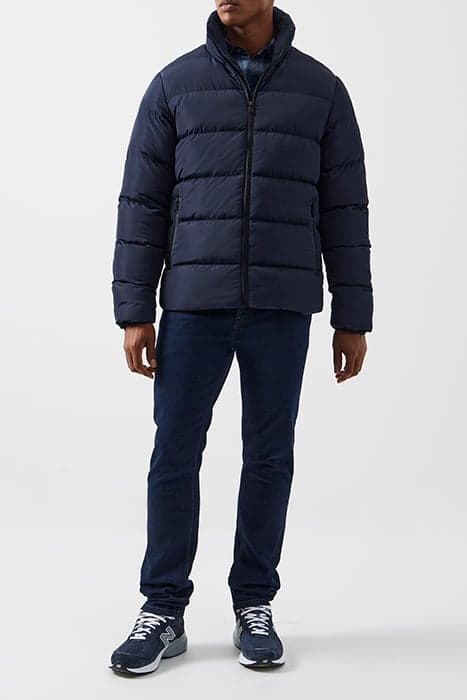 FUNNEL NECK ROW PUFFER JACKET DARK NAVY by French Connection