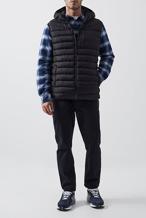 HOODED PUFFER ROW GILET BLACK by French Connection