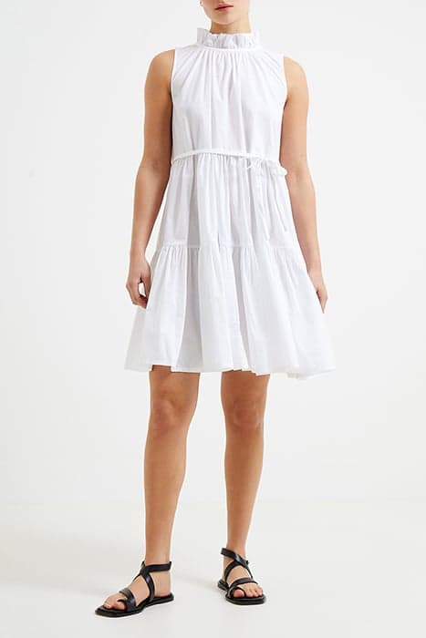 RHODES CONSCIOUS POPLIN SLEEVELESS DRESS LINEN WHITE by French Connection