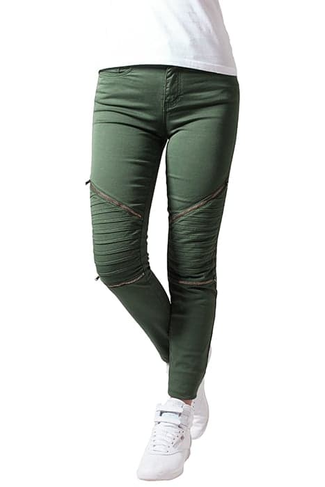 LADIES STRETCH BIKER PANTS OLIVE by Urban Classics