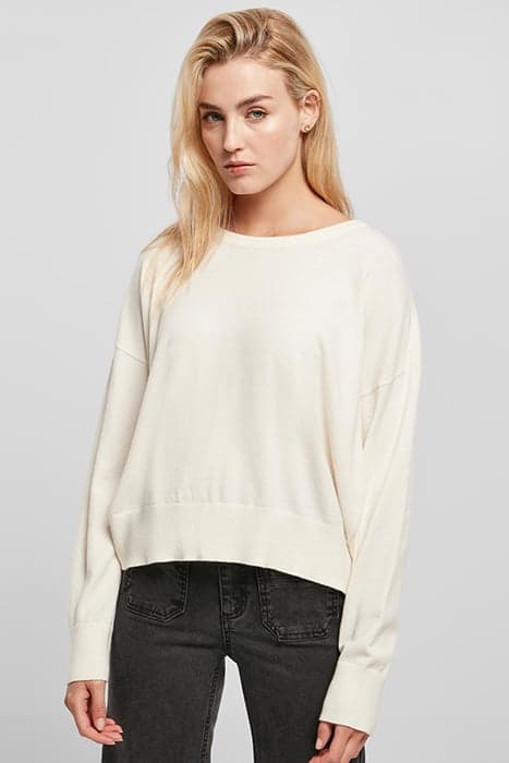 LADIES ECO VISCOSE OVERSIZED BASIC SWEATER WHITESAND by Urban Classics