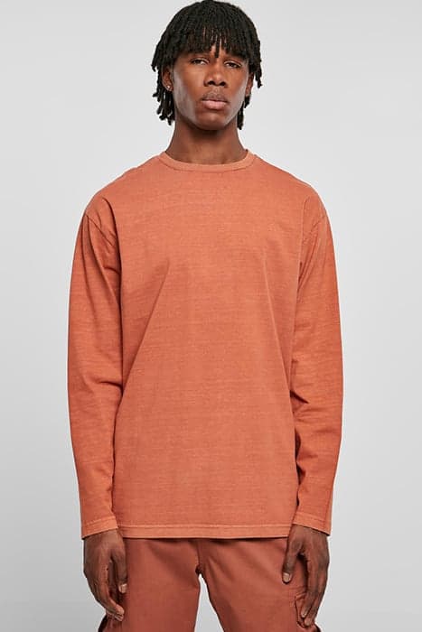 HEAVY OVERSIZED GARMENT DYE LONGSLEEVE TERRACOTTA by Urban Classics