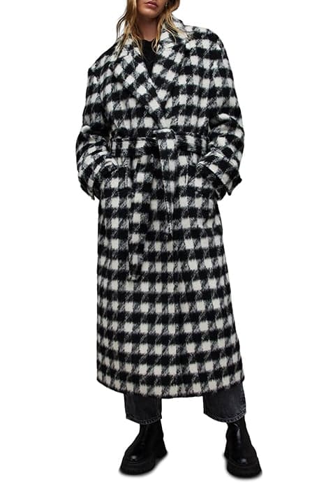 HAITHE CHECK COAT BLACK/WHITE by AllSaints