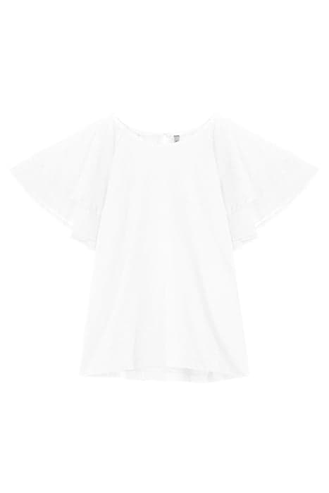 TOP BUTTERFLY SLEEVES COTTON SINGLE JERSEY WHITE by Summum Woman