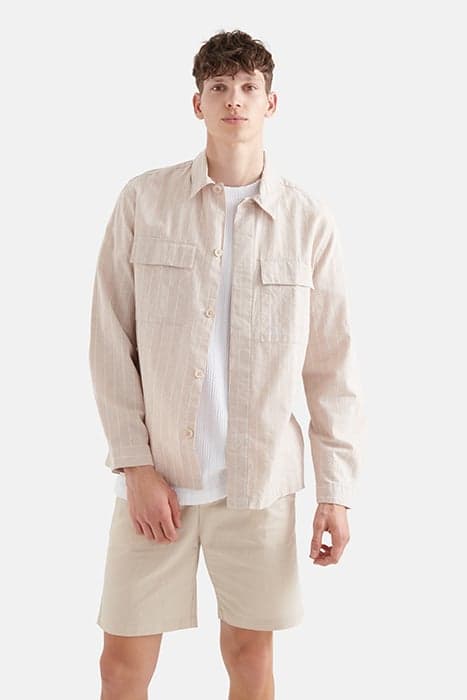 MA-SBLINEN STRIPE OVERSHIRT by Shoeby