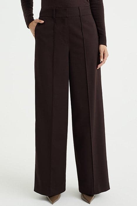 TROUSER DARK BROWN by WE Fashion