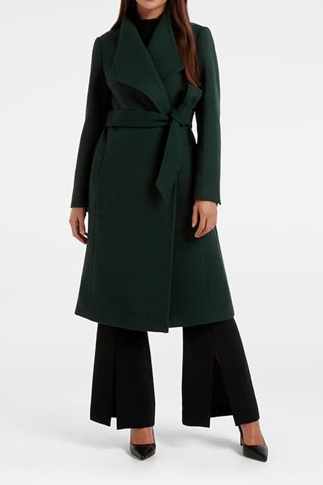 KATRINA PETITE FUNNEL COAT DARK GREEN by Forever New