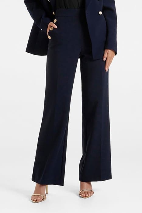 MEGAN BUTTON WIDE LEG PANT NAVY by Forever New