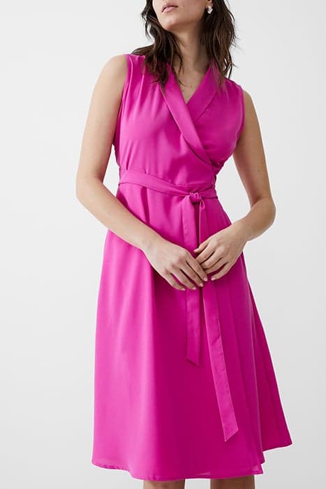 SLEEVELESS SHAWL DRESS MIDI WILD ROSA by French Connection