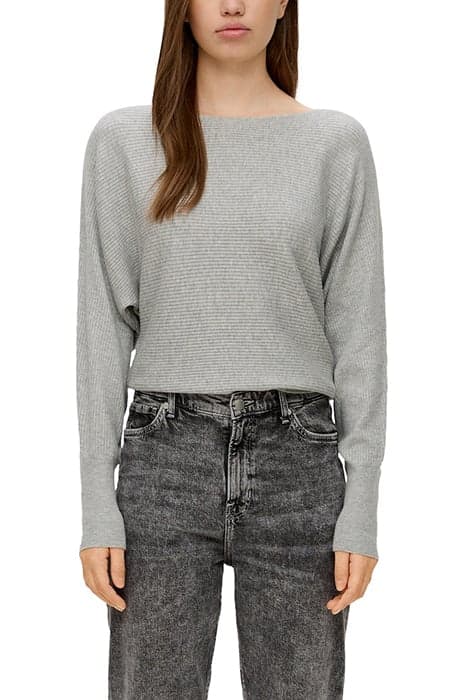 QS FEMALE PULLOVER GREY/BLACK by s. Oliver