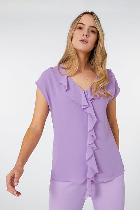 SHORT-SLEEVED BLOUSE WITH JABOT PURPLE by Elena Mirò