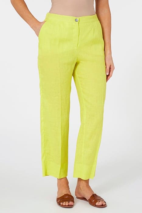 STRAIGHT-LEG LINEN TROUSERS YELLOW by Elena Mirò