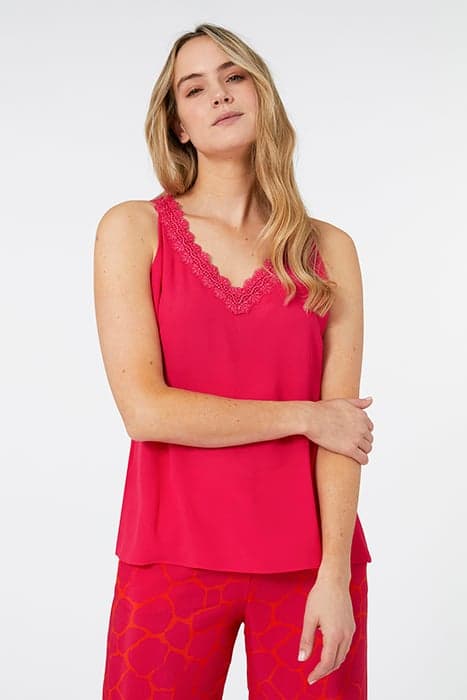 TOP WITH LACE HEM FUCSIA by Elena Mirò