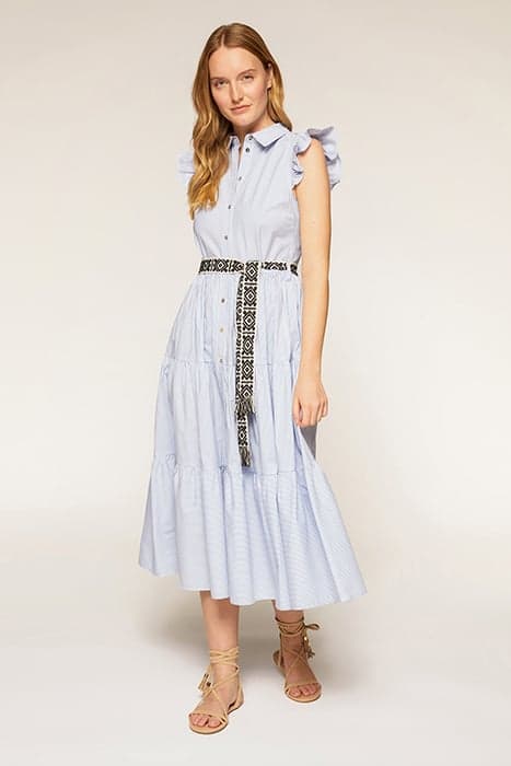 SHIRT DRESS WITH BELT LIGHT BLUE by Motivi