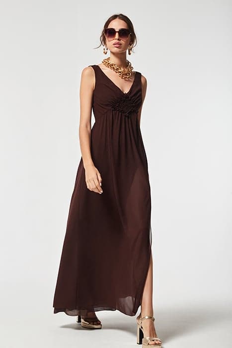 CHIFFON ARANDA DRESS BROWN by OKY