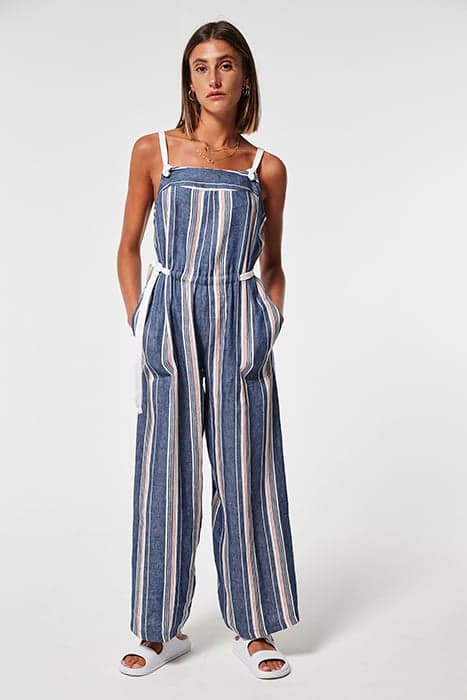 STRIPED LINEN GALVA JUMPSUIT BLUE by OKY