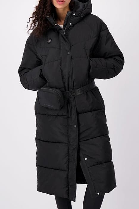 BELTED PUFFER COAT BLACK by Black Bananas