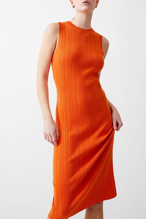 SLEEVELESS KNIT RIB DRESS MIDI MANDARIN by French Connection