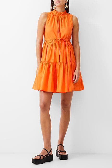 TIERED POPLIN DRESS SHORT MANDARIN by French Connection