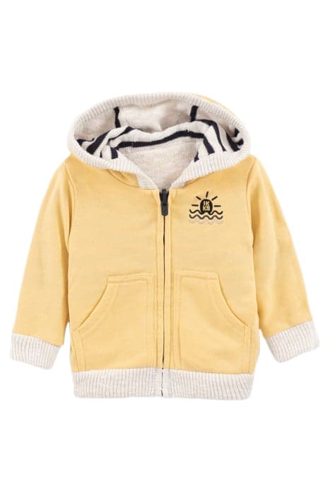 BABY BOYS’ YELLOW AND STRIPED REVERSIBLE CARDIGAN by IKKS