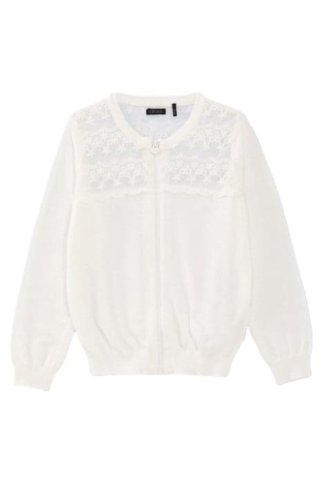 GIRLS' OFF-WHITE KNIT CARDIGAN WITH LACE by IKKS