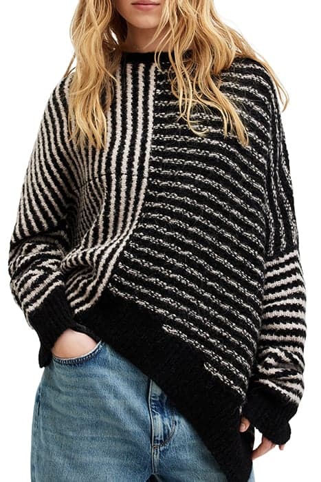 SELINA STRIPE JUMPER PASHMINA PINK/BLK by AllSaints