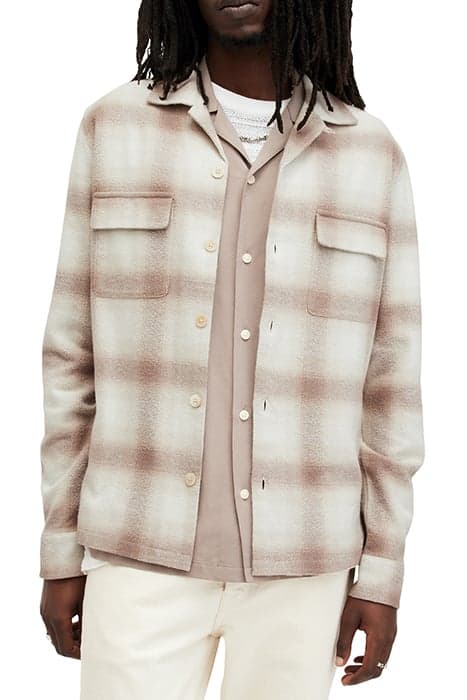 KNOLL LS SHIRT OATMEAL WT/CHESTNU by AllSaints